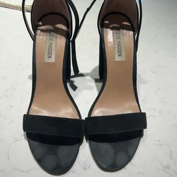 STEVE MADDEN CARSON HEEL IN BLACK SUEDE - Picture 2 of 9